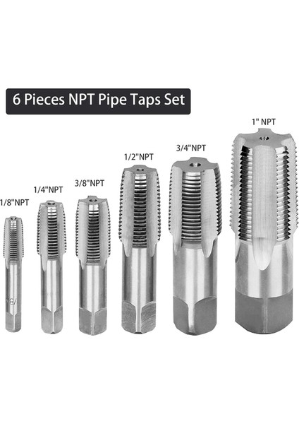6 Parçalı Npt Boru Musluk Seti, Hassas Karbon Çelik Konik Musluk Seti ve Saklama Kutusu Tesisatçılar, Mekanikçiler ve Kendin Yapçılar Için (Yurt Dışından) modelleri