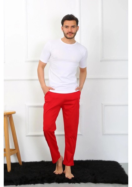 Erkek Pamuk Kırmızı Tek Alt Pijama