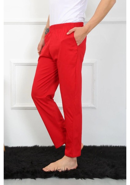 Erkek Pamuk Kırmızı Tek Alt Pijama modelleri