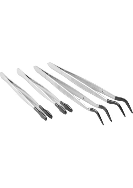 4 Adet Kauçuk Uçlu Cımbız Seti El Sanatları Laboratuvarı Endüstriyel Hobi Cımbız Pense Mücevher Damgası Plastik Kutu 12/15 cm (Yurt Dışından)