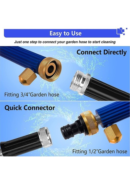 Hydro Jet Washer Yüksek Basınçlı Güç Yıkama Makinesi Su Hortumu 2 Hortum Nozullu Otomatik Sulama Püskürtücü (Yurt Dışından) fiyatları