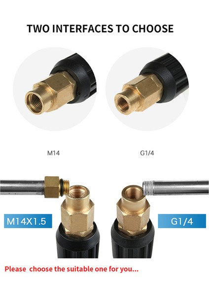 Pirinç Yelpaze Şeklinde Kar Köpüğü Nozulu Yüksek Basınçlı Yıkama Makinesi Jeneratörü Araç Temizleme Aksesuarı M14 Için Kendinden Emişli Nozul (Yurt Dışından) fırsatları