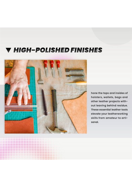 Ahşap Deri Parlatma Aleti - Konik Kenarlı Parlatıcı, Çeşitli Deri Kalınlıklarının Parlatılması Için 4 Oluğa Sahiptir (Yurt Dışından) fırsatları