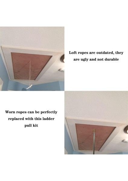 Tam Merdiven Çekme Sistemi Kiti Tavan Merdiven Çekme Kiti, 1 Adet 40 Inçe Kadar Tavan Uzatma Çubuğu ve 1 Adet Depolama Kancası Içerir (Yurt Dışından) fiyatları