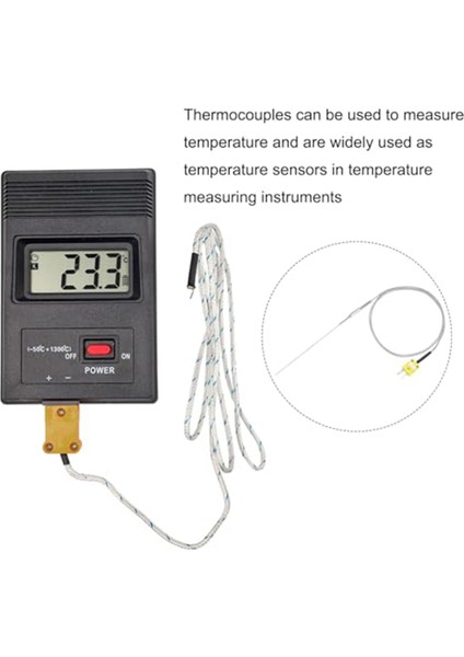Fişli K Tipi Termokupl, Metre Sıcaklık Sensörü Probu -50 Ila 1100°C, 3,3 Ft Kablo 0,5X150 mm (Yurt Dışından) indirimleri