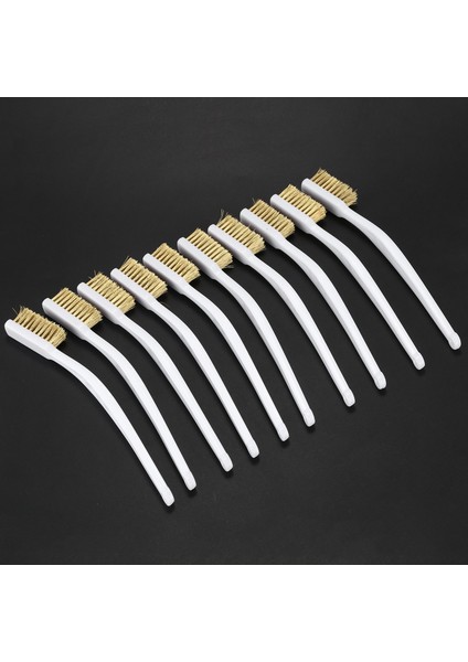 10 Adet 6,9" Uzunluk Plastik Beyaz Saplı Kıl Fırça Pirinç Metal (Yurt Dışından) fiyatları