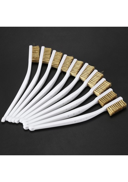 10 Adet 6,9" Uzunluk Plastik Beyaz Saplı Kıl Fırça Pirinç Metal (Yurt Dışından) modelleri