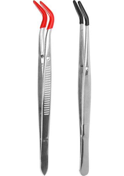 2 Adet Kavisli Bükülmüş Kauçuk Uçlu Cımbız Paslanmaz Çelik El Sanatları Cımbızı Laboratuvar Takı Yapımı Için (Yurt Dışından) fiyatları