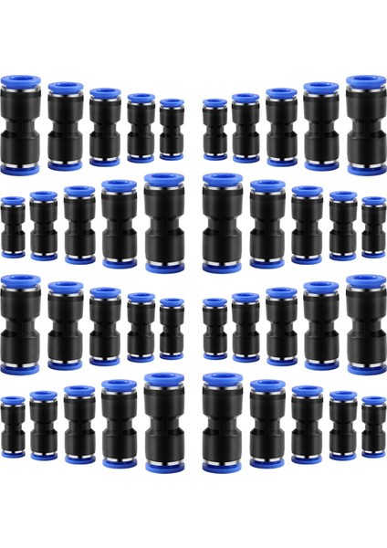 Hızlı Bağlantı Kiti, Itmeli Doğrudan Bağlantı, Pnömatik Hava Hattı Konnektörü Doğrudan Bağlantı (4MM/6MM/8MM/10MM/12MM) 40 Adet (Yurt Dışından) modelleri