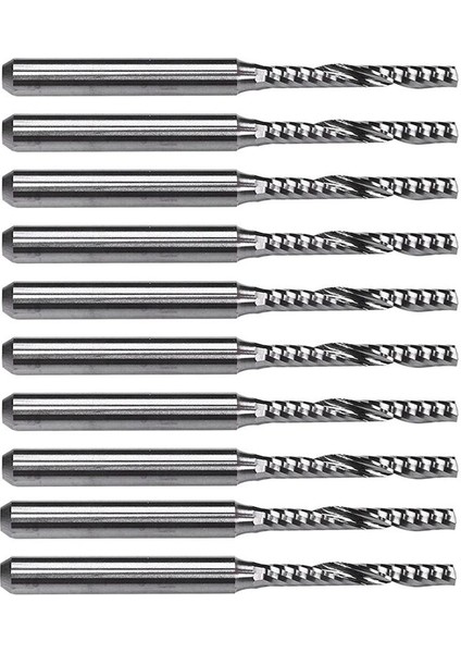 Gravür Makinesi Için 10 Adet Karbür Tek Flüt Uçlu Freze Ucu (Yurt Dışından)