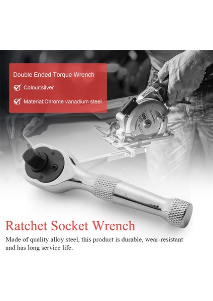 72 Dişli Cırcırlı Soket Anahtarı Mini 1/4 Inç 3/8 Inç Çift Uçlu Tork Anahtarı Anahtar Çubuğu Tornavida Uç Aleti (Yurt Dışından) fırsatları