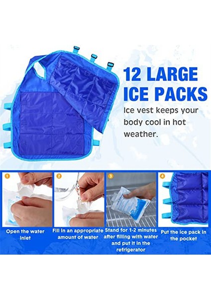 48 Parçalı Buz Paketi ile 2 Parçalı Soğutma Yeleği, Erkekler, Kadınlar, Sıcak Havalarda Çalışma, Koşu, Balıkçılık, Bisiklet Sürme Için Ayarlanabilir Buz Yeleği (Yurt Dışından) indirimleri