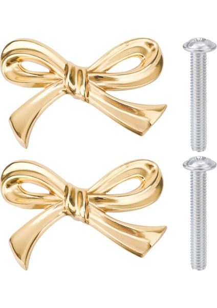 Adet Altın Pirinç Yaylı Şifonyer Topuzu, Dolap, Gardırop ve Mutfak Için Vintage Yay Şeklinde Çekmece Kulpları (Yurt Dışından)