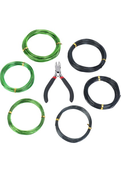 Adet 5 M Bonsai Ağacı Eğitim Telleri Tel Kesme Kiti ile Eloksallı Alüminyum Korozyon Önleyici Paslanmaya Dayanıklı (Yurt Dışından)