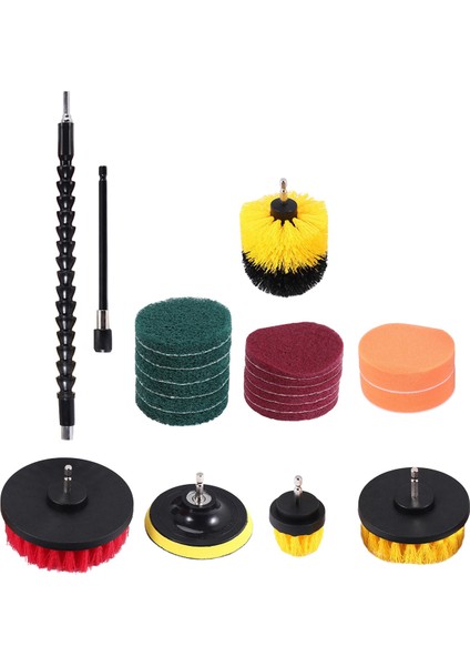 21 Parça Matkap Fırçası Ek Parçaları Seti, Döndürme, Uzatma, Uzun Ek Parçalı, Çok Amaçlı Temizlik, Derz, Fayans, Lavabo, Küvet, Banyo (Yurt Dışından) fiyatları