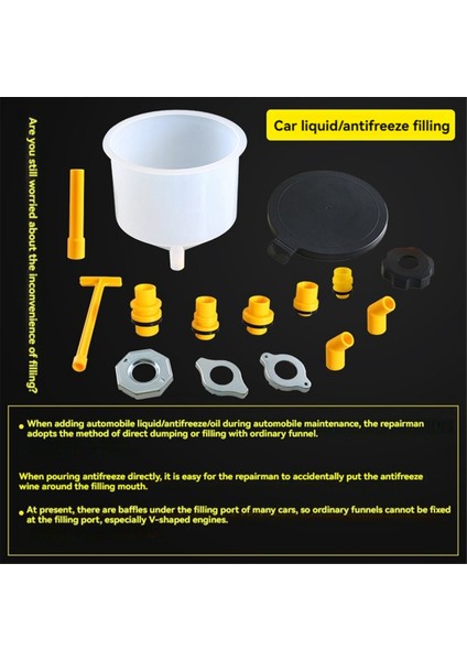 Araba Radyatör Soğutma Suyu Doldurma Hunisi Seti Sızdırmaz Soğutma Sistemi Aracı Doldurma Hunisi Ağzı Yağ Dökme Aracı, 15 Adet/takım (Yurt Dışından) modelleri