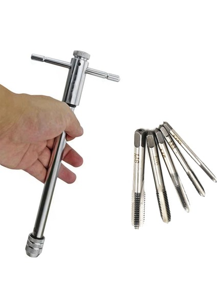 M3-M8 3mm-8mm Dişli Metrik Tapa Kılavuzlu Uzun Ayarlanabilir Gümüş T Saplı Cırcırlı Musluk Anahtarı (Yurt Dışından) fiyatları