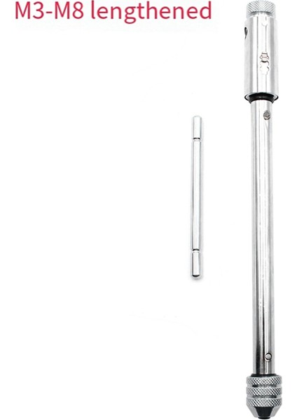 M3-M8 3mm-8mm Dişli Metrik Tapa Kılavuzlu Uzun Ayarlanabilir Gümüş T Saplı Cırcırlı Musluk Anahtarı (Yurt Dışından) fırsatları