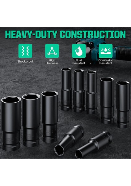 Darbeli Soket Seti 1/2 Sürücü - 15 Parça - Metrik Boyut (10-32 Mm) Soketler 6 Noktalı Altıgen Tasarım (Yurt Dışından) fırsatları