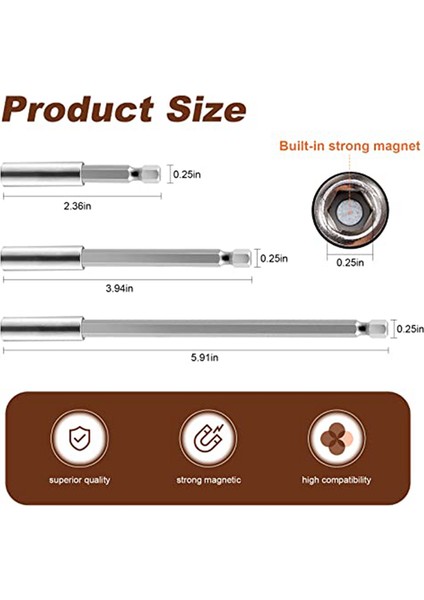 Matkap Ucu Tutucu Uzatma 6 Parça Esnek Manyetik Döner Uç Tutucu Çubuk Seti Mandren Adaptörü Uzatma Darbeli Sürücü (Yurt Dışından) fırsatları