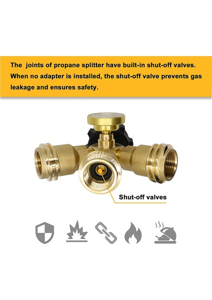 Gösterge ve Kapatma Vanalı 3 Yollu Propan Ayırıcı, 3 Y Propan Gaz Ayırıcı, Propan Lp Tankı T Gösterge Adaptörü (Yurt Dışından) indirimleri