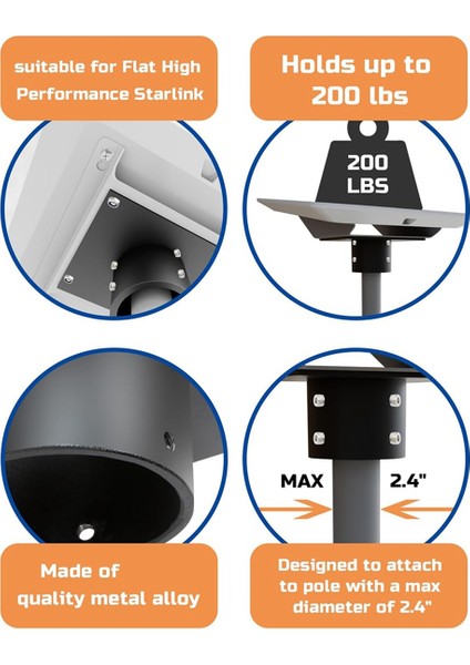 Star Link Düz Yüksek Performanslı Boru Adaptörü, Performans Star Link Internet Kiti Için Star Link Montaj Kiti (Yurt Dışından) fırsatları