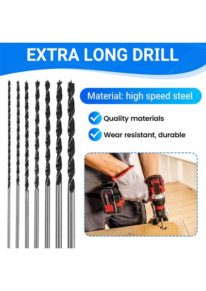 Adet Ekstra Uzun Ahşap Matkap Ucu Seti 12 Inç 300MM Matkap Uçları Kendin Yap Ahşap Işleme Aleti Spiral Matkap Ekstra Uzun Matkap (Yurt Dışından) fırsatları