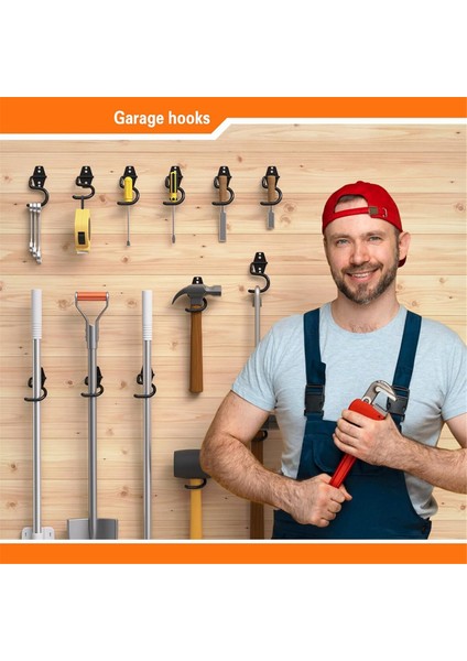 6'lı Paket Metal Garaj Kancaları, Ağır Hizmet Tipi S Kancalı Alet Askıları Garaj Duvarı, Kulübe, Bahçe Depolama Düzenleyicisi (Yurt Dışından) fiyatları