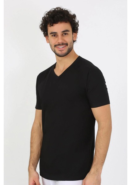 Erkek V Yaka Siyah Penye Atlet fırsatları