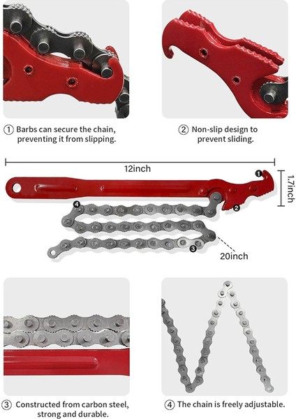 Zincir Anahtarı, 12 Inç Kayış Anahtarı, Yarı Römorklar Için Ağır Hizmet Tipi Karbon Çelik Zincir Boru Anahtarı, Üniversal Anahtar Tahliyesi (Yurt Dışından) fiyatları