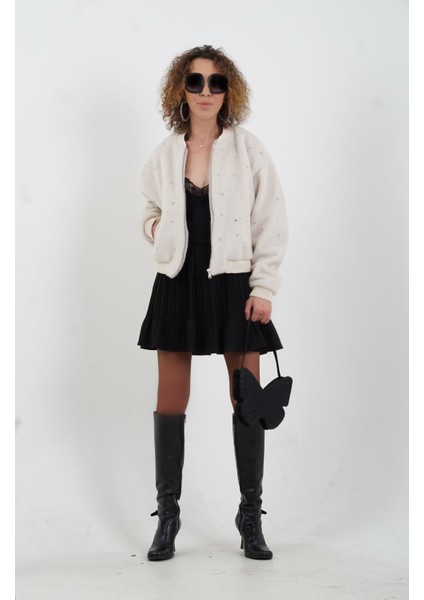 Siyah Içi Şort Astarlı Piliseli Mini Etek