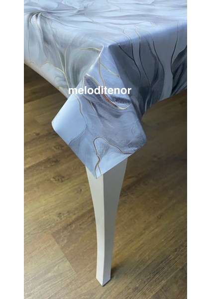 Altın Yaldızlı Parlak Yanardönerli Mermer Desen Kumaş Astar Yıkanabilir Pvc Muşamba Masa Örtüsü