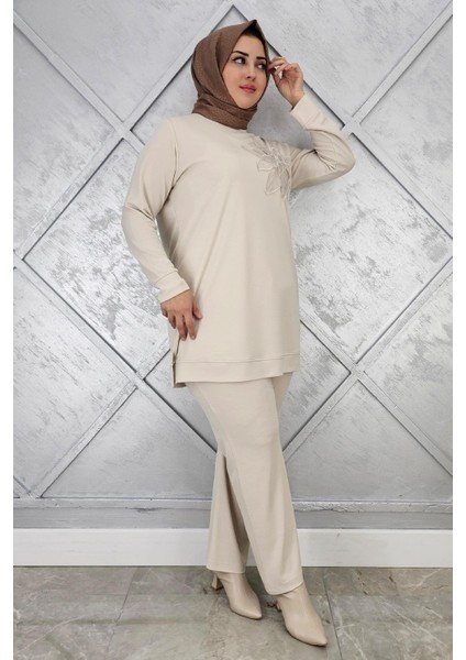 Kadın Dikme Detaylı Tesettür Takım
