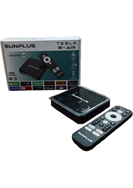 Tesla S2 Air Android TV Box 4K Çözünürlük Android 12 Wi-Fi 2 GB RAM Siyah Renk fırsatları