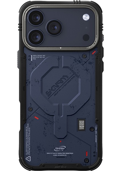 iPhone 17 Pro Max Uyumlu Kılıf M-Safe Şarj Özellikli Airbag Tasarımlı Skinarma Vigor Kapak Mavi