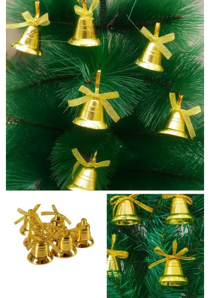 12’li Sarı Kurdeleli Çan Zili Yılbaşı Çam Süsü, 3 Cm, Ev ve Ofis Dekoru fiyatları