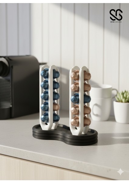 Nespresso 40'lı Kahve Kapsül Standı | Mutfak Kahve Köşesi Organizer Dekor