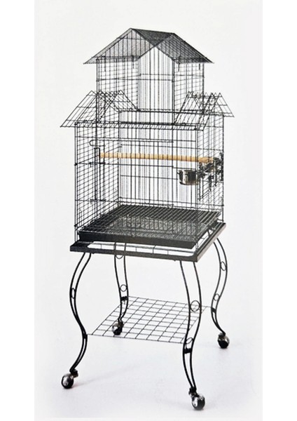 Xmpdby Sehpalı Papağan Kafesi Dövme Demir (51 x 51 x 139)
