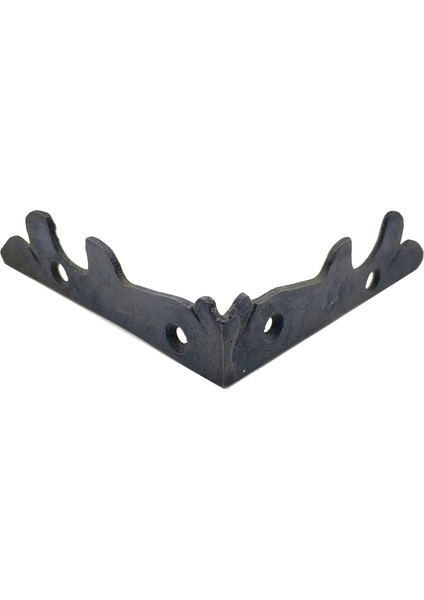 Antika Tarz Dekoratif Pirinç Lale Köşe Gönye Yan, 105X105 Mm, Oksit