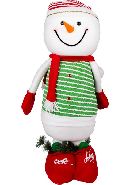 Yılbaşı Süsü, Kardan Adam, Yeşil-Beyaz - Uzayan Ayaklı, 45X80-180 cm modelleri