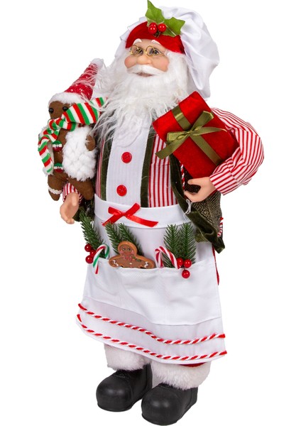 Yılbaşı Noel Baba, Aşçı, Kırmızı-Beyaz - 26X45 cm modelleri