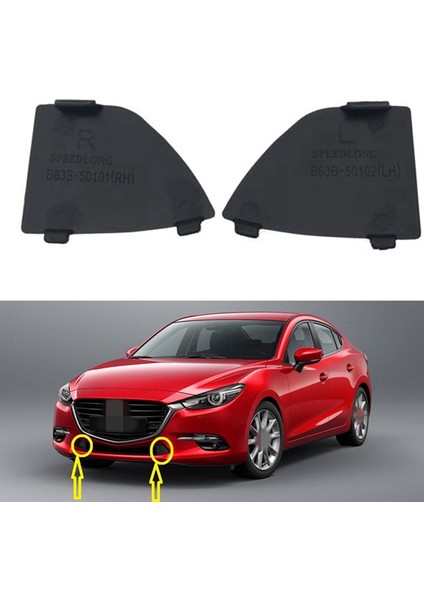 3x B63B-50-101 B63B-50-102 Araç Ön Alt Tampon Tow Hook Göz Kapağı Mazda Için Izgara Kapakları 3 2017-2018 (Yurt Dışından) indirimleri