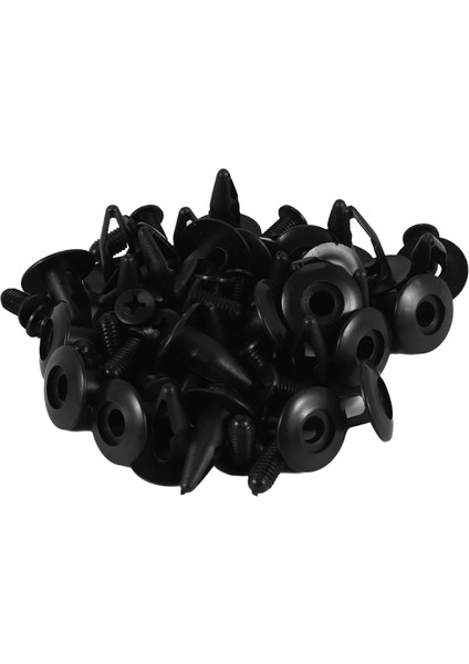 6mm Delik Dia Siyah Plastik Perçinler Derleme Çamurluk Tampon Push 30PCS (Yurt Dışından)