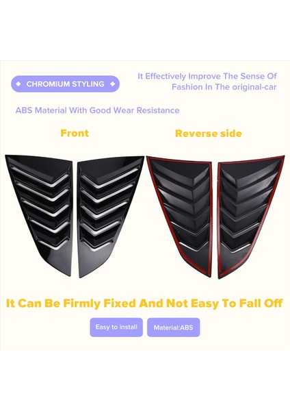 Arka Pencere Yan Deklanşör Dekorasyon Kapağı Sticker Havalandırma Kepçe Trim Ford Mustang 2024 - 2025 B (Yurt Dışından) indirimleri