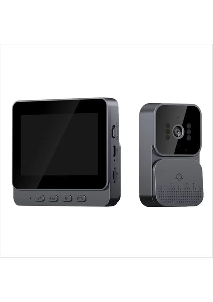 Video Kapı Zili Ir Night Vision Kablosuz Kapı Çanı 1080P 4 3inch IPS Ekran Kapı Zili Kamerası 2 4g Villa Evi (B) (Yurt Dışından)