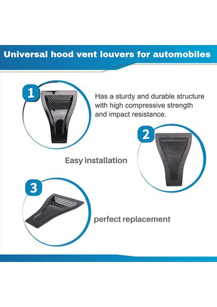 Evrensel Motor Kaput Havalandırıcı Hava Kepçesi Bonnet Havalandırma Hava Alım Kapağı Parlak Siyah Araba Parçaları Araç Ön Havalandırma (Yurt Dışından) indirimleri