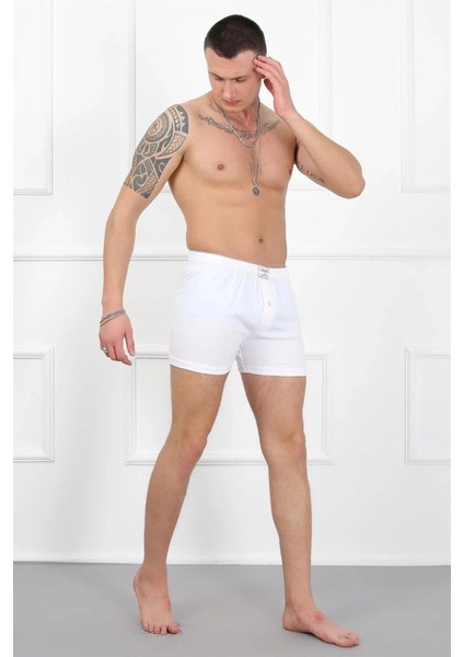 Erkek Penye Boxer Beyaz