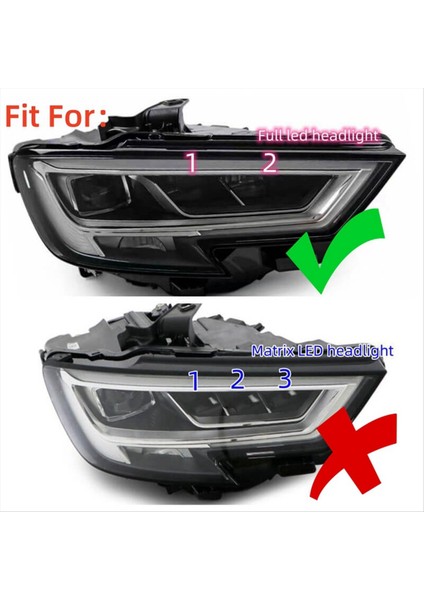 Audi A3 2017-2019 Için Beyaz Drl Parçaları Gündüz Çalışan Açık Beyaz LED Drl Tahtalar Sağ Taraf (Yurt Dışından) modelleri