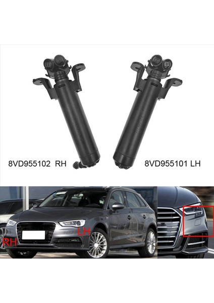 3x Araç Far Far Far Yıkayıcı Nozul Temizleme Kapak Jeti Audi A3 Sportback 2014-2016 8VD955101 8VD955102 (Yurt Dışından) fırsatları