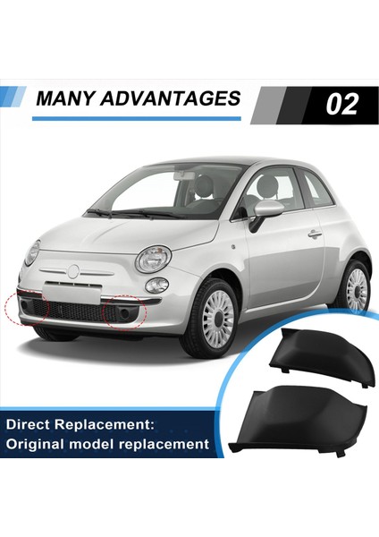Araba Ön Tampon Kapağı 735455037 Fiat Için 735455039 500 2008-2013 Ön Tampon Alt Izgara Kapağı (Yurt Dışından) modelleri